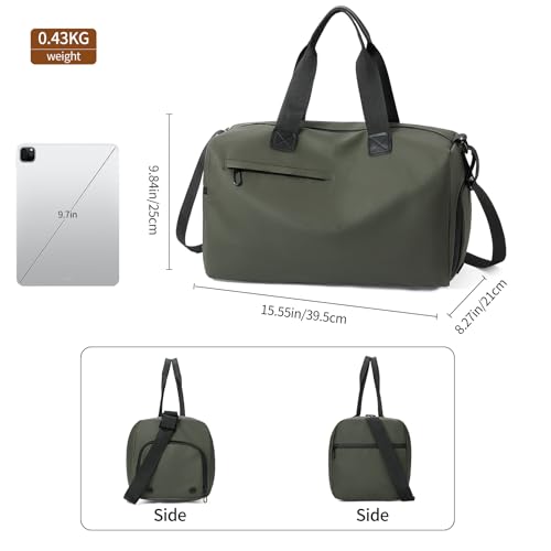 Handbag for Women Yoga Bag Large Capacity Yoga Pad Buckle with Shoe Compartment Water Bottle Sports Gym Bag Travel - color: B02-green