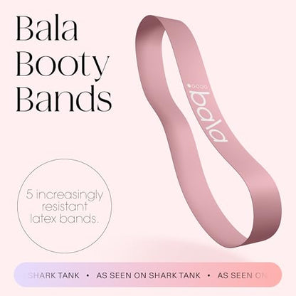 Bala Bands Resistance Bands, Elastic Booty Bands for Home Workouts, 5 Pack - color: Blush