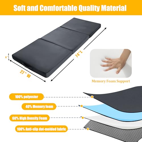BALAPET Floor Lounger Pillow,Foldable Soft Memory Foam Floor Pillow Portable 3-Piece Folding Pillow with Handle,Suit for Meditation,Playing,Yoga,Reading,Sleeping(Dark Gray) - color: Dark Gray