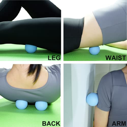 Hard Lacrosse Ball Massage Ball Therapy. Firm Trigger Point Massager Tool for Deep Tissue Yoga Physiotherapy Myofascial Release Muscle Relax Plantar Fasciitis Pain Relief (2 Pack) (Blue) | For Trigger Point Deep Tissue Myofascial Release Muscle Relax Plan