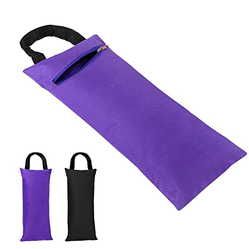 TOPTIE 2 Pack Yoga Sandbag Unfilled Weighted Bag for Fitness Yoga Bolster - color: Black & Purple