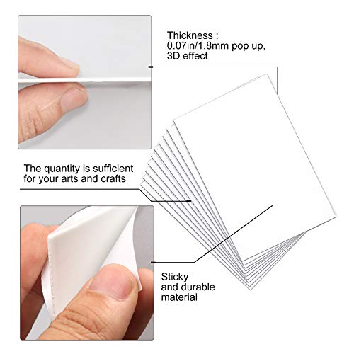 30 Sheets White Sticky Foam Sheets-Foam Tapes Double Sided Adhesive Foams Sheet 3D White Dual-Adhesive Foams Sheet for Scrapbook Crafting DIY Crafts, 3.9 x 5.9 Inch