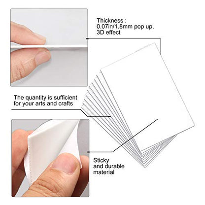 30 Sheets White Sticky Foam Sheets-Foam Tapes Double Sided Adhesive Foams Sheet 3D White Dual-Adhesive Foams Sheet for Scrapbook Crafting DIY Crafts, 3.9 x 5.9 Inch
