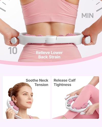 MERACH Cellulite Massage Tool with Push Pull Roller, Lymphatic Drainage Massager, Leg Massager with Detachable Handles, Exercise Equipment for Thighs & Legs & Buttocks, Gift for Women - color: Pink