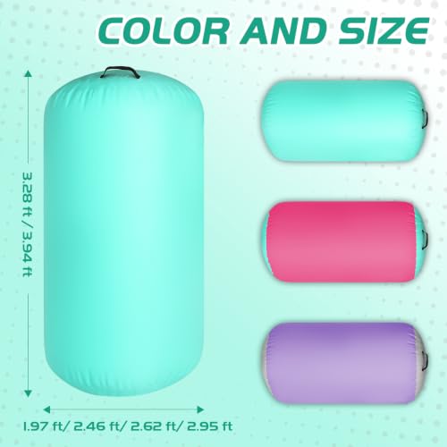 Inflatable Gymnastics Air Roller Barrel Green 47x35inch - color: Green, size: 47*35 Inch