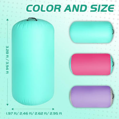 Inflatable Gymnastics Air Roller Barrel Green 47x29inch - color: Green, size: 47*29 Inch
