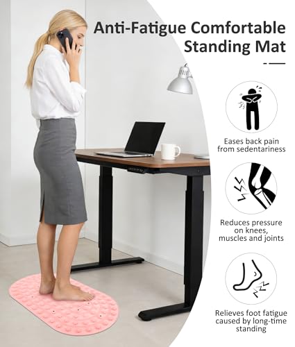 Foot Massage Mat - Portable Foldable Acupressure Mat for Bathroom, Yoga, Outdoor Games, Office Standing Desk Pad, Relieve Foot Pain, Anti-Slip, 30 x 18 inch (Pink) - color: Pink