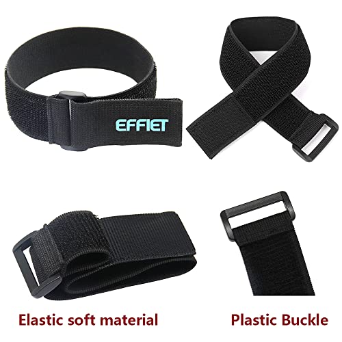 3 Packs Elastic Hook and Loop Cinch Straps for Car Visor Glasses Holder, EFFIET Adjustable Storage Strap Extension Cord Wrap Magic Securing Organizer for Camping Gear, Yoga Mat, Knee Pad Strap