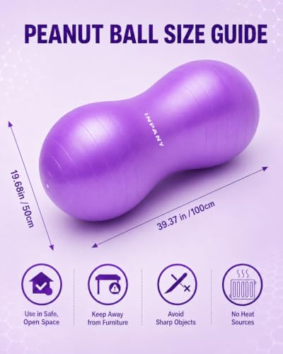 INPANY Peanut Exercise Ball for Labor, Physical Therapy & Fitness - color: Purple