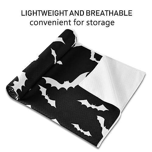 Yoga Mat Towel Halloween Bats, 73" x 27" - color: Multi208