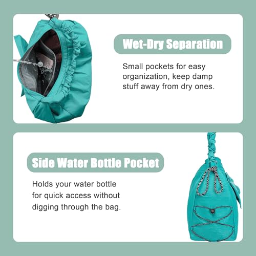 WOLT Gym Bag For Women, Yoga Mat Bag with Shoes Compartment, Wet Pocket and Water Bottle Pocket - color: Green