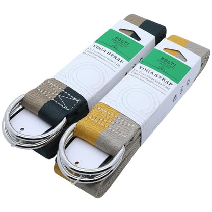 Yoga Exercise Adjustable Straps 8FT with Durable D-Ring for Pilates & Gym Workouts | Hold Poses, Stretch, Improve Flexibility & Maintain Balance - color: Mixed color B