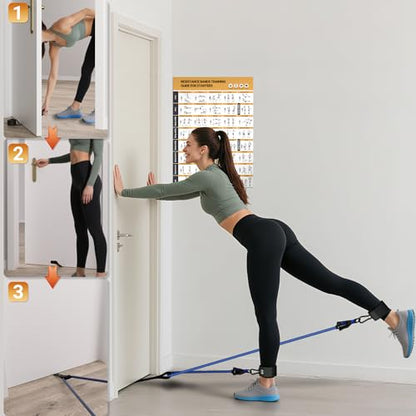 READAEER Resistance Bands, 10-150 LBS Exercise Bands with Handles, Ankle Straps & Door Anchor, Adjustable Workout Bands for Full Body Strength Training, Home, Gym & Travel - size: 25-300LBS