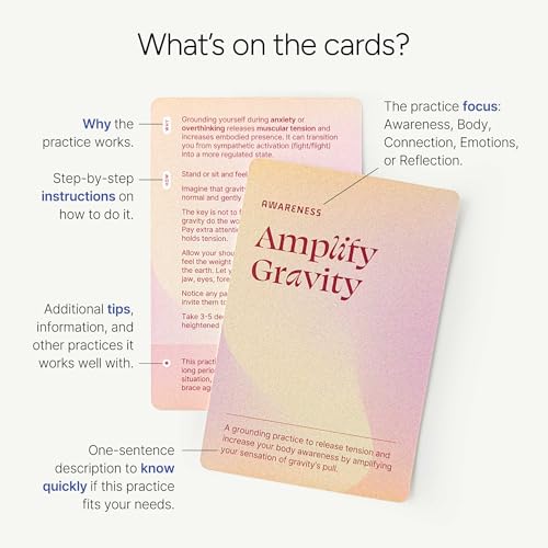 Holstee Calm Cards: 45 Science-Backed Mindfulness Exercises for Anxiety & Stress Relief – Quick Somatic Practices for Emotional Regulation, Awareness & Connection – Created with Expert Jonny Miller