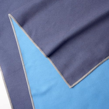Eunzel Hot Yoga Mat Towel, Reversible Two-Tone 72" x 26.5" - color: Navy& Blue