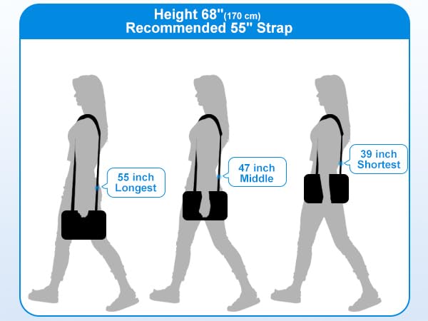FIEIL 55" Luggage Replacement Shoulder Strap, Neoprene Universal Non-Slip Bag Strap with Double Adjustable Buckles and Metal Hooksfor Briefcase Computer Messenger Bag (140cm, Supple)