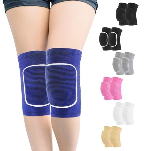 HISFFOG Volleyball Knee Pads for Women, Men, Youth, Girls, Kids, Knee brace for Volleyball Basketball Football Dance Yoga Tennis Running Cycling Workout Climbing Wrestling - color: Blue, size: Medium