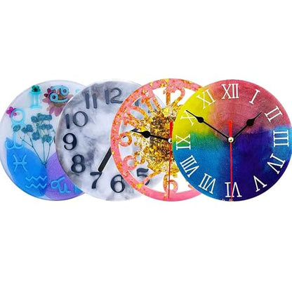 4Pack of Clock Face Molds Silicone Mold By Resin Casting, for DIY Resin Crafts Home Wall Decoration 5.9 X 5.9inch