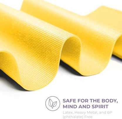 Voyage 5mm Studio Yoga Mats, 10 Pack, 72x24in | Extra Long, Anti-Tear Exercise Mats for Workout, Stretching, Fitness - Non Slip Gym Mats for Home, Schools and Studios - color: Yellow
