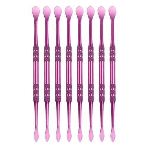 HARFINGTON 8 Pcs Wax Carving Tools 4.8" Double Ended Clay Tools Violet | Stainless Steel Wax Carvers Sculpting Modeling Spoon for Figures Clay Handmade Art Works - color: Violet
