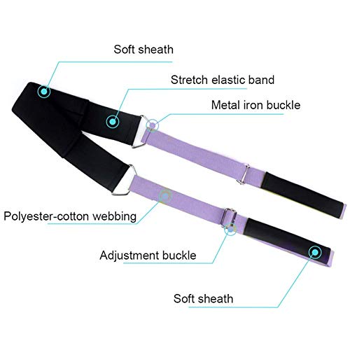 Yoga Stretching Strap, Improve Body Flexibility Stretch Strap Backbend Assist Trainer, Adjustable Leg Stretcher Home Gym Equipment for Pilates Splits Ballet Cheerleading Gymnastics Rehab - color: Purple