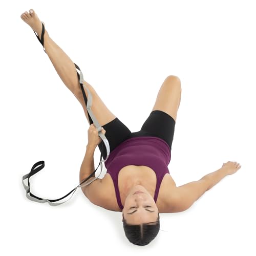 OPTP Stretch Out Strap Pro with Exercise Book, 11 Loops USA-Made Yoga Strap