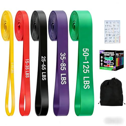 5 Levels Pull Up Assistance Bands, Resistance Bands for Working Out
