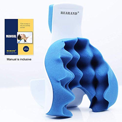 REARAND® Neck and Shoulder Relaxer - Ergonomic Neck Stretcher for Pain Relief, Chiropractic Pillow for Hump Spine Alignment, TMJ Muscle Relaxation, Tension Headache Relief, and Insomnia Relief
