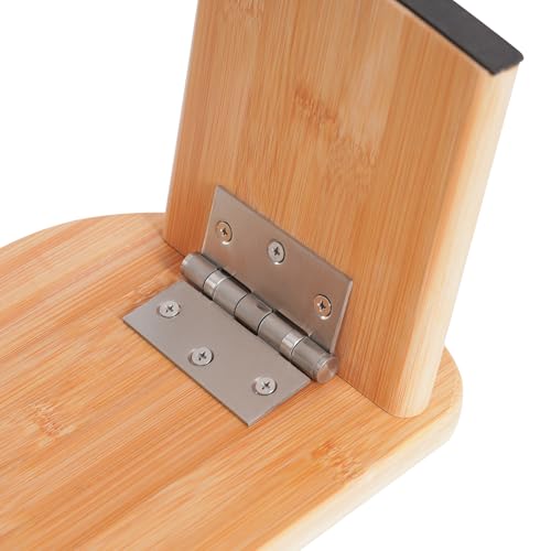 Meditation Bench Foldable & Ergonomic, Kneeling Meditation Stool with 5° Forward Tilt & 400lbs Capacity, Bamboo Meditation Stool with Detachable Velvet Cushion forYoga Prayer (Wood + Coffee) - color: Wood + Coffee