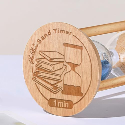SuLiao Wooden Sand Timer 1 Minute Hourglass, Wood Blue Sand Clock, Small Watch 1 Min Timer, Hour Glass Sandglass for Home, Reloj De Arena, Office, Decorative, Game, Classroom - color: Blue, size: 1 Min