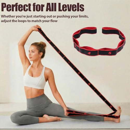 Resistance Bands for Working Out, Numbered Fabric Exercise Bands for Women Men, Non-Slip Stretching Strap with Loops for Yoga, Pilates, Physical Therapy,Dance, Home Workout Equipment - color: Pink, size: 8 Loops