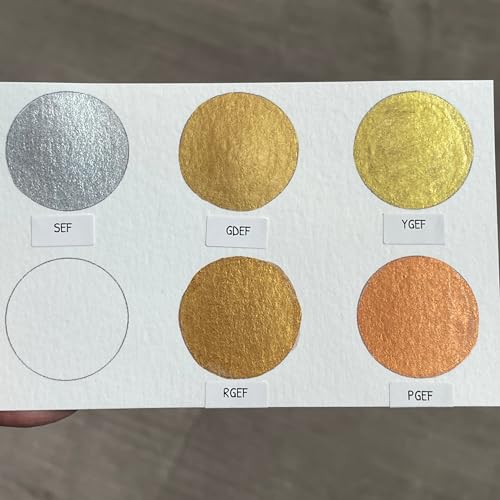 IUILE Handmade Watercolor Paints - Extra Fine Dot Card (5 colors). Metallic, Shiny, Shimmer - color: Extra Fine Dot
