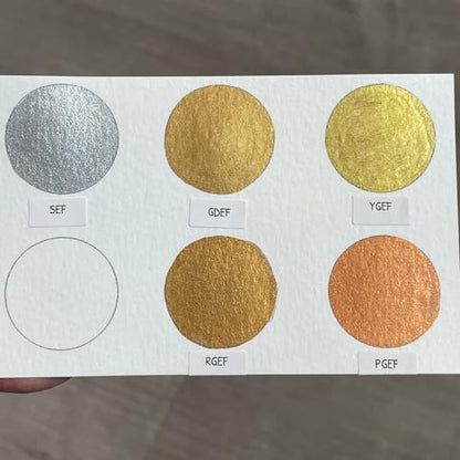 IUILE Handmade Watercolor Paints - Extra Fine Dot Card (5 colors). Metallic, Shiny, Shimmer - color: Extra Fine Dot