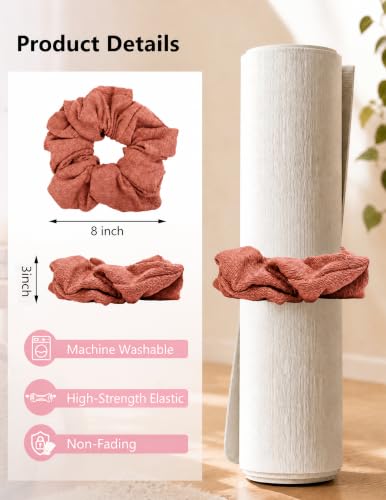 Yoga Mat Scrunchie Yoga Mat Strap Carrier Pilates Mat Holder | Holds Your Yoga Mat in Style, Adjustable & Stretchy Yoga Mat Band, Fits Most Standard Yoga Mats (mat not included),Yoga Gifts - color: Pink