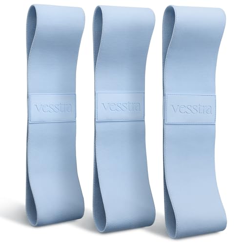 Premium Loop Resistance Bands Set - Non Slip Fabric Booty Bands for Glutes & Legs (Light, Medium, Heavy) | Hip Bands for Pilates, Strength Training & Home Workouts - color: Sky Blue
