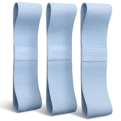 Premium Loop Resistance Bands Set - Non Slip Fabric Booty Bands for Glutes & Legs (Light, Medium, Heavy) | Hip Bands for Pilates, Strength Training & Home Workouts - color: Sky Blue