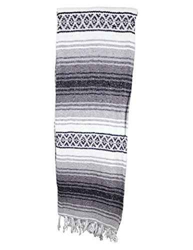Canyon Creek Authentic Mexican Yoga Falsa Blanket (Grey) - color: Grey