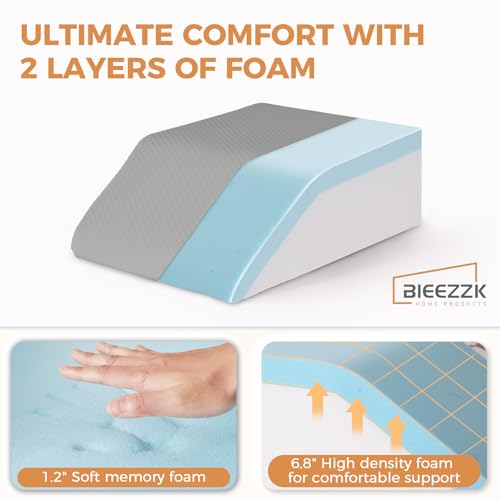 BIEEZZK Leg Elevation Pillow Blood Circulation, 23.6×16.8×8in, Grey - color: Grey