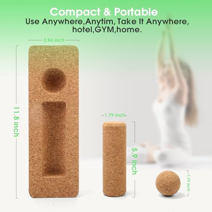 Cork Balance Board Foot Ankle Strengthener & Stability Trainer Kit