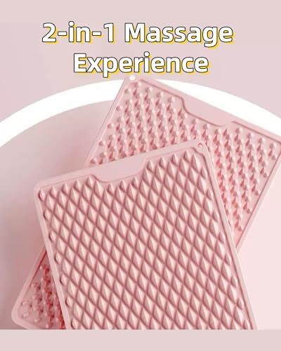 Acupressure Foot Massage Mat Dual-Sided Silicone Reflexology Pad for Plantar Fasciitis, Heel Pain & Fatigue Washable – Connectable Relief Pad for Standing Desk, Home, Office – Pink (M)