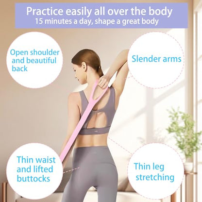 Figure 8 Resistance Bands for Yoga Pilates and Fitness Elastic Stretching Resistances Band for Arms, Back, Shoulders, and Chest Workouts, Versatile Pilates Equipment for Women and Men (3 Pack)