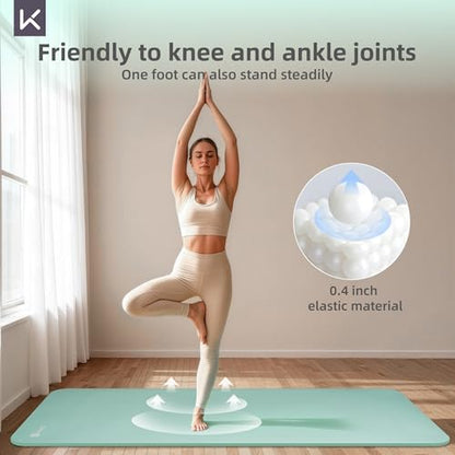 KEEP Extra Thick NBR Yoga Mat for Women & Men, 10mm Thick, 72”x32” Large Exercise Mat with Non-Slip Workout Mat for Yoga, Pilates, Stretching, Meditation – Wide & Cushioned Fitness Mat - color: Green