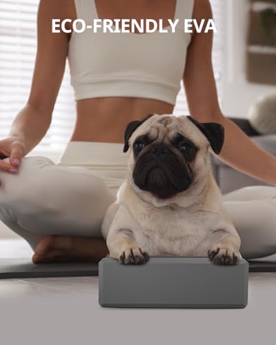 Trideer Yoga Blocks 2 Pack, Soft Non-Slip Foam Blocks with Beveled Edges for Alignment and Stretching in Yoga, Pilates, and Dance - Supportive, Lightweight, Odor Resistant, Latex-Free - color: Gray