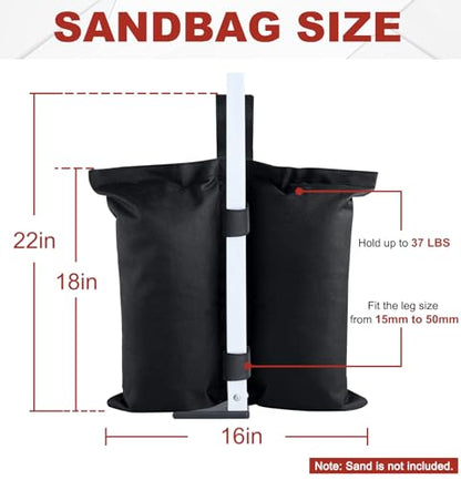ABCCANOPY Canopy Weights 150 LBS Tent Sand Bags,4-Pack Black(No Sand) - color: Black, size: 150 LBS