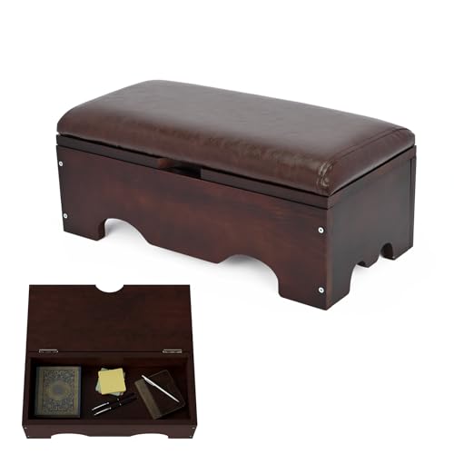 Kneelers for Praying, Wooden Prayer Kneeler Bench with Storage | Prayer Bench Stool for Kneeling at Home, Church Prayer Stool Bench, Kneelers for Prayer with Cushion Pad for Home Church