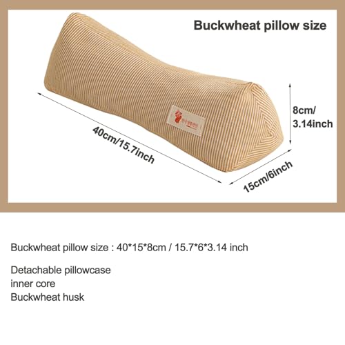 Neck & Cervical Pillows Buckwheat Pillow ，Neck Support Pillow Cervical Neck Roll Bolster Pillow，Neck Pain Relief for Back and Side Sleepers Round Pillows (Pink) - color: Pink