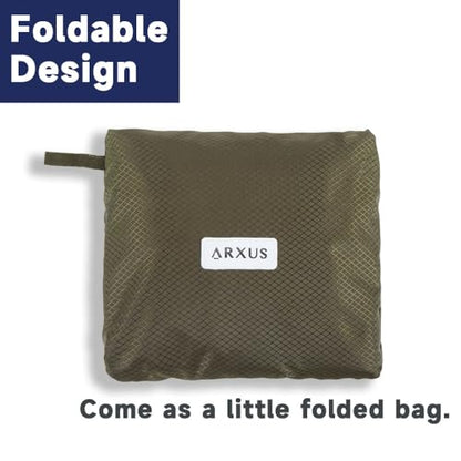 Arxus Carry On Travel Bag, Lightweight Foldable Packable Tote Bag 25L - color: Green