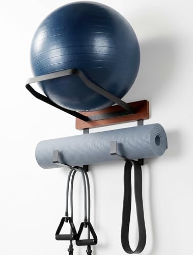 Yoga Ball Holder Wall Mount – Fits Trideer Pilates Exercise Balls