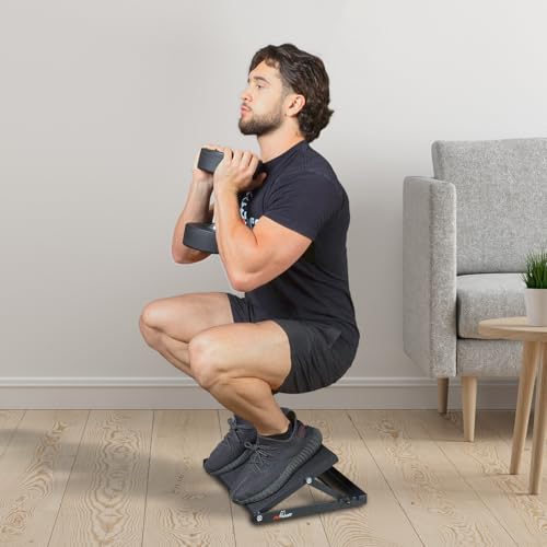 Amstaff Fitness Adjustable Squat Slant Board for Heel Elevating - Non-Slip, High-Density Heel Elevated Squat Wedges for Enhanced Weightlifting, Strength Training, Calf Stretching & Mobility