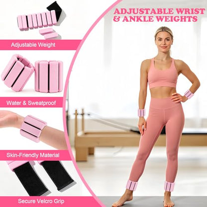 18PCS Home Pilates Kit Equipment for Women with 14'' Pilates Ring and Ball